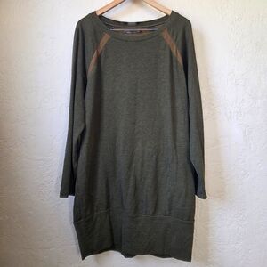 prAna Rosie Long Sleeve Dress, Olive Green